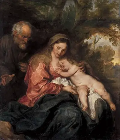 Rest of the Holy Family during the Flight into EgyptX Anthony van Dyck